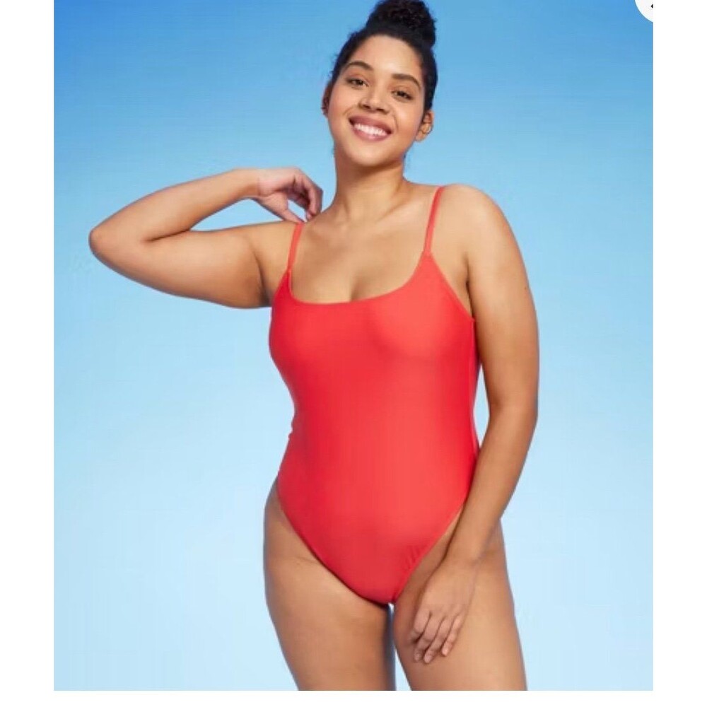 NWT Wild Fable Ultra High Leg Extra Cheeky Scoop Back One Piece Swimsuit